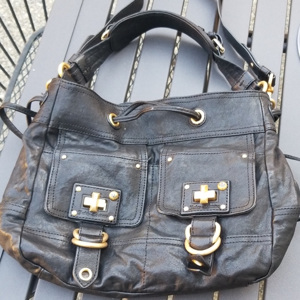 Juicy Couture Y2K!! Black Leather Lady Lock Lolita